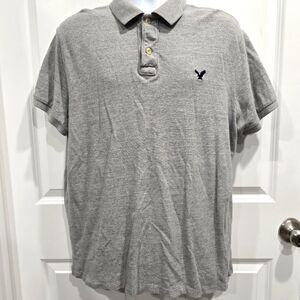 American Eagle Polo Shirt Mens Sz XL Gray Short Sleeve